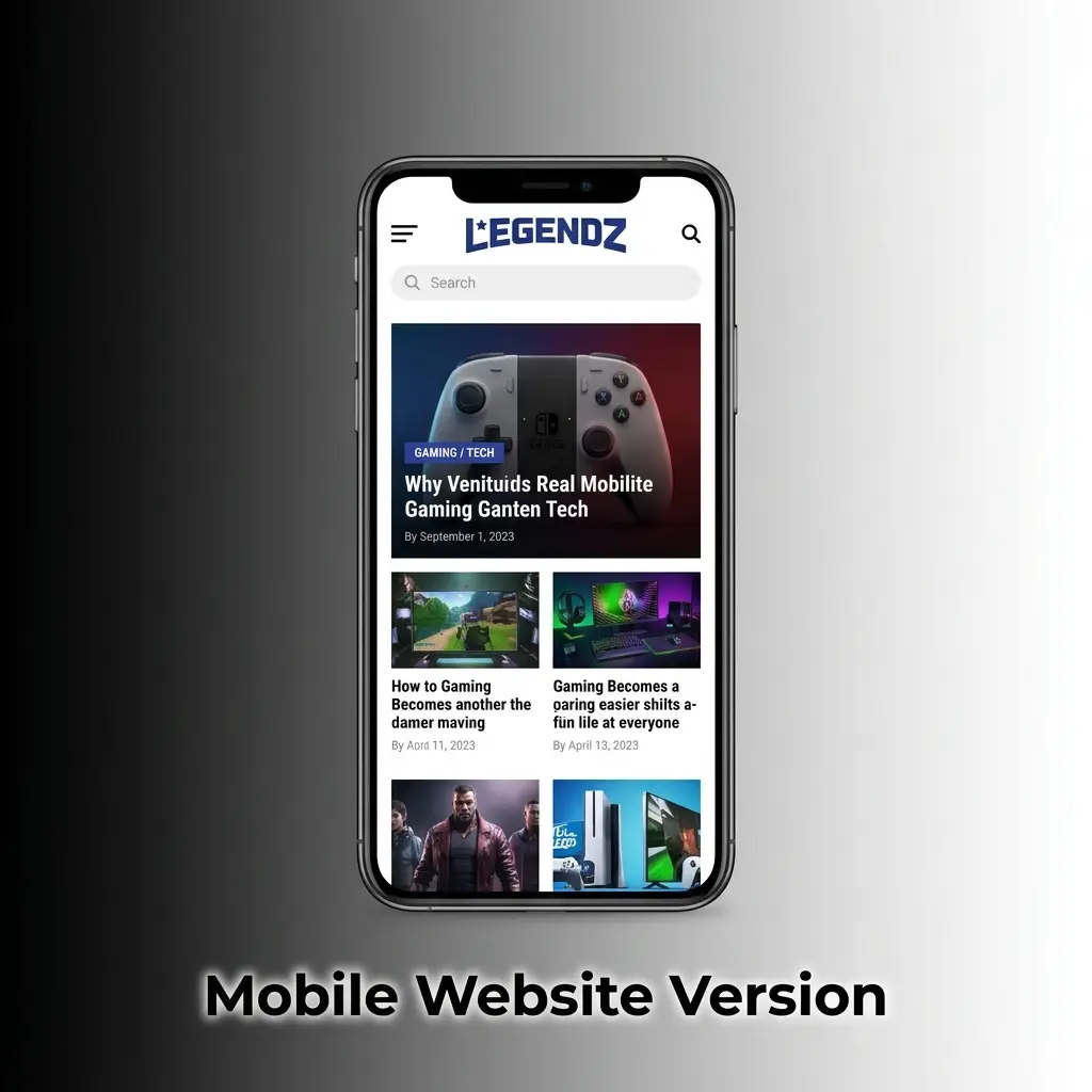Legendz Casino mobile website on smartphone showing sports betting and casino games with touch-optimized controls