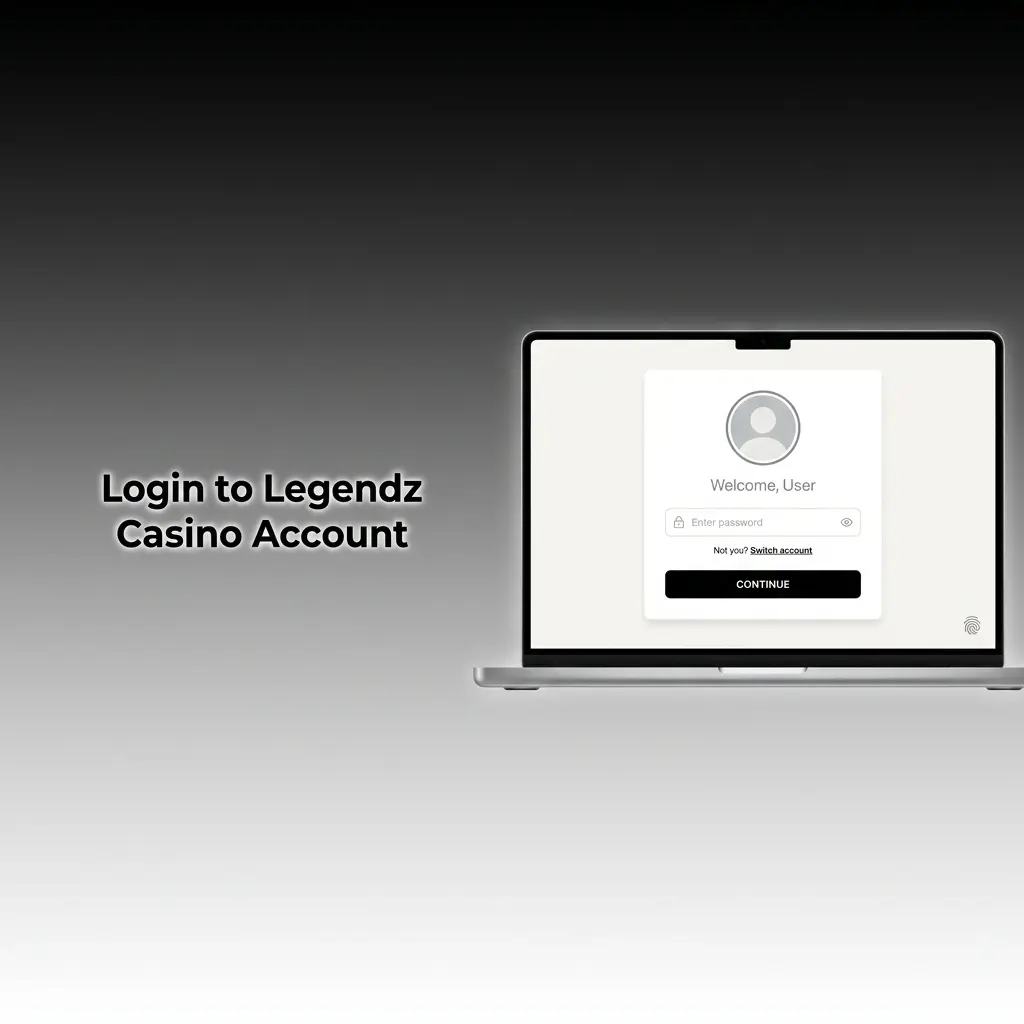 Legendz Casino login page showing sign-in form with email, password fields, and two-factor authentication step